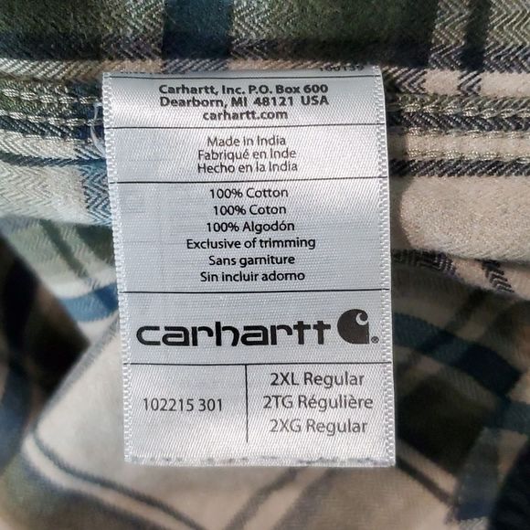 𝗖𝗮𝗿𝗵𝗮𝗿𝘁𝘁 𝘏𝘦𝘢𝘷𝘺 𝘊𝘰𝘵𝘵𝘰𝘯 Long Sleeve Men's 2XL 𝗘𝗨𝗖 - Picture 8 of 8